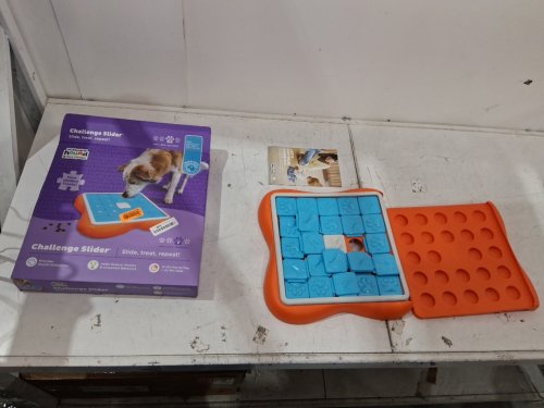OUTWARD HOUND NINA OTTOSSON CHALLENGE SLIDER INTERACTIVE TREAT PUZZLE DOG TOY - ADVANCED/LEVEL 3 - ORANGE/BLUE - (MODEL: 69343) image 2