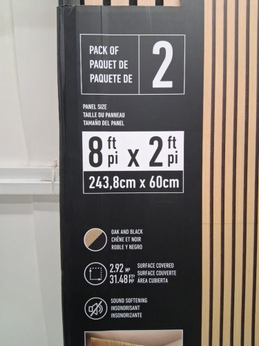 2PK Artika Sonofold Slatted Wall Panels - 8FTX2FT - Oak and Black finish (MODEL: 96RAT-SF-C10ABL/1949121) image 3