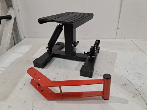 motoroff heavy duty Hydraulic Motorcycle Lift Stand/Steel Jack - 1000lbs max - black/red - (model: motoroff-112) image 5