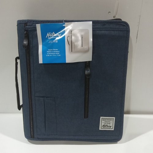 Hilroy Double Booster D-ring Zipper Binder with multiple pockets & pen holders - 2" - Navy (Model: 4304982) image 2