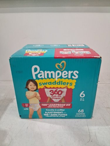68PK PAMPERS SWADDLERS DISPOSABLE DIAPERS - SIZE 6 (35+LBS) image 2