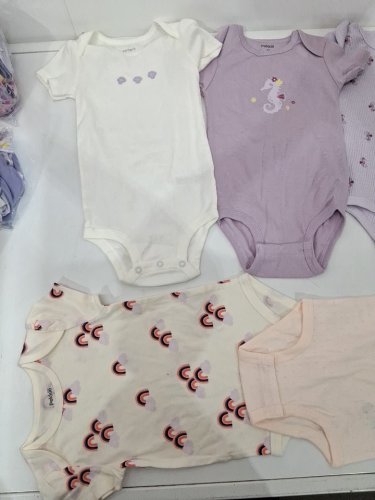 5 assorted baby ONESIES - 24m - WHITE/PURPLE/PINK image 3