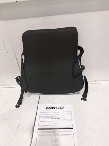 OBUSFORME LUMBAR SUPPORT ERGONOMIC MEMORY FOAM BACK REST WITH DUAL ADJUSTABLE STRAPS - BLACK (MODEL: CU-BLKRM-CA) image 3