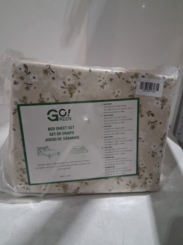 4pc Gogreen Deep Pocket Ultra Soft 100% Breathable Cotton Sheet Set Fits - king -Kaki Floral (model:1DVI3F6B0H5K) image 2