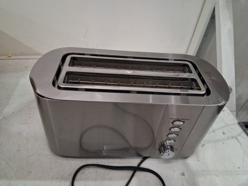 Elite Gourmet extra Long Slot Toaster with 6 Toast Shade Settings -  4 Slice -silver (model: ect4123x) image 3