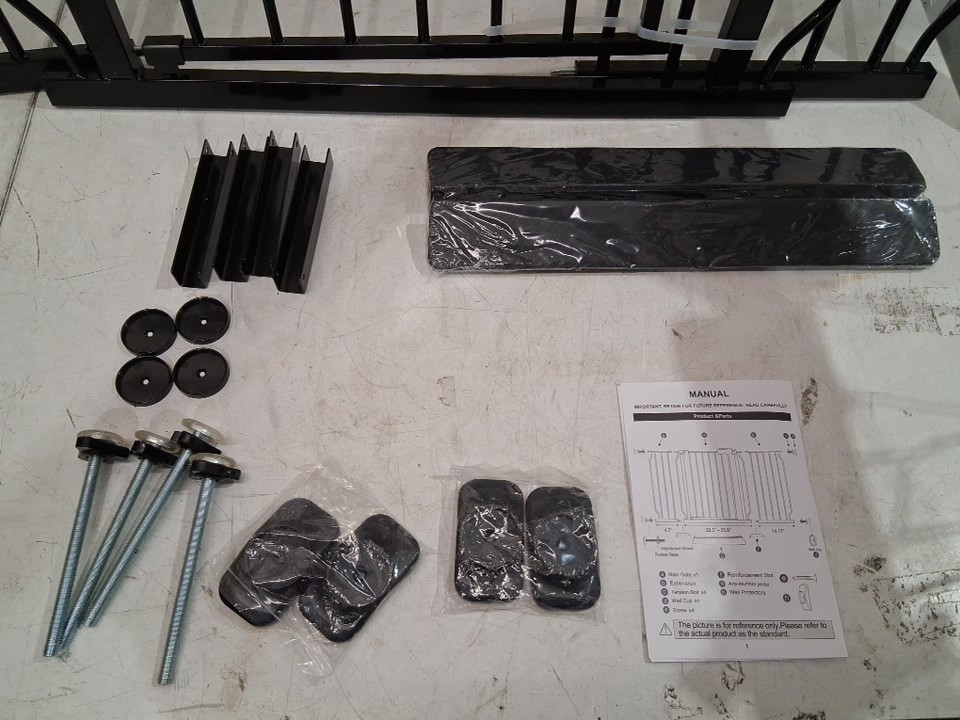 ALLAIBB EXTRA WIDE METAL PRESSURE BABY/PET GATE FOR ENTRANCEWAYS - 52"-57"- BLACK  (MODEL: W046) image 4