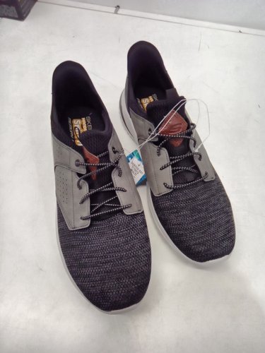 men's skechers memory foam delson shoes - size 12 - grey/black (style : 1776012) image 2