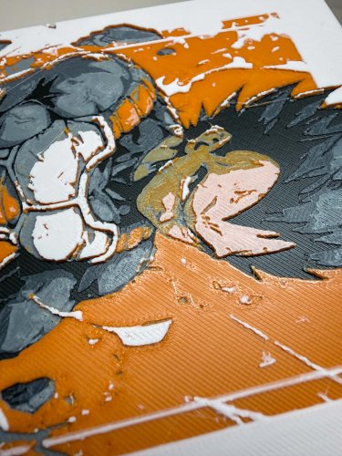 5"x9" 3D Printed - Vegeta - Dragon Ball- Textured Photo image 3