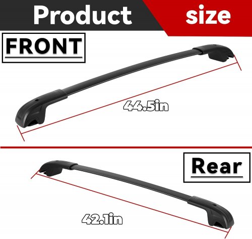 2PC Richeer Cargo Roof Rack Cross Bars - For 2013-2018 Toyota RAV4 - Black (Model: 35851) image 2