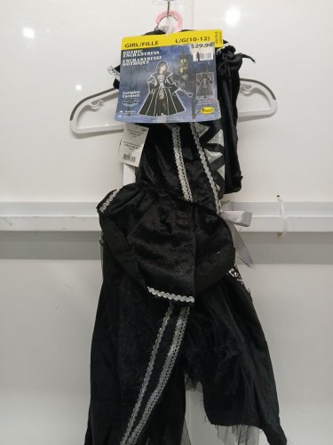GIRL'S GOTHIC ENCHANTRESS COSTUME DRESS - large - BLACK/SILVER (ITEM: 14777) image 2
