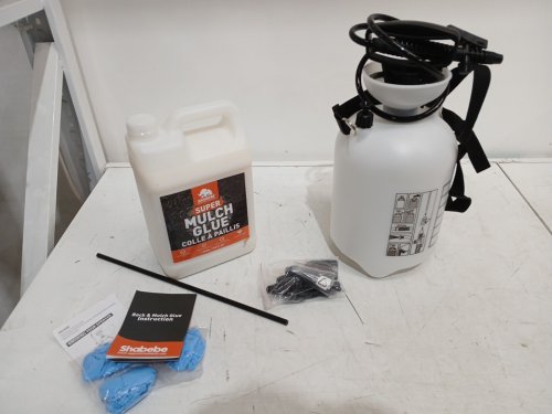 shabebe pump sprayer with mulch glue, rock glue, surface sealer kit - 4l - white image 3