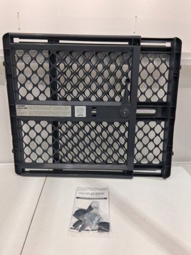 NORTHSTATES SUPERGATE DIAMOND MESH GATE - ADJUSTABLE 26" TO 42" WIDE WITH 26" HEIGHT - CHARCOAL GREY (MODEL: 8614) image 2