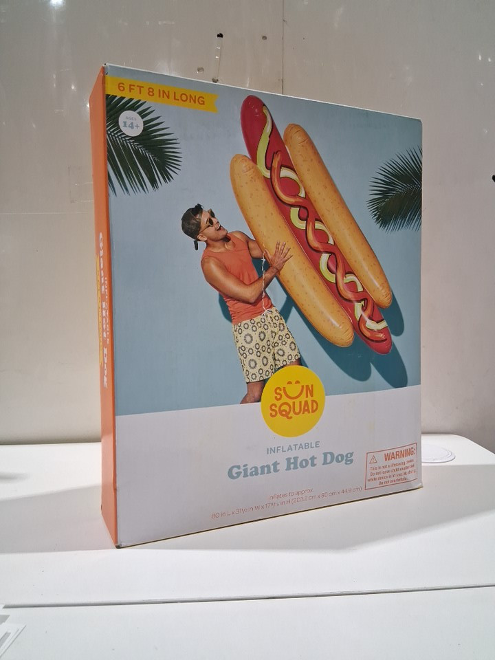 SUN SQUAD INFLATABLE GIANT HOT DOG - 80" L X 31.5" W X ~17" H/6FT 8" LONG image 2