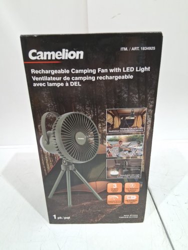 camelion rechargeable camping fan with led light - green (model: 1834925) image 2