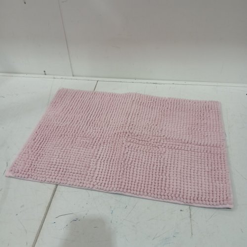 Chenille Anti Slip Water Absorbent Bath Mat - 23" x 26" - pink image 3