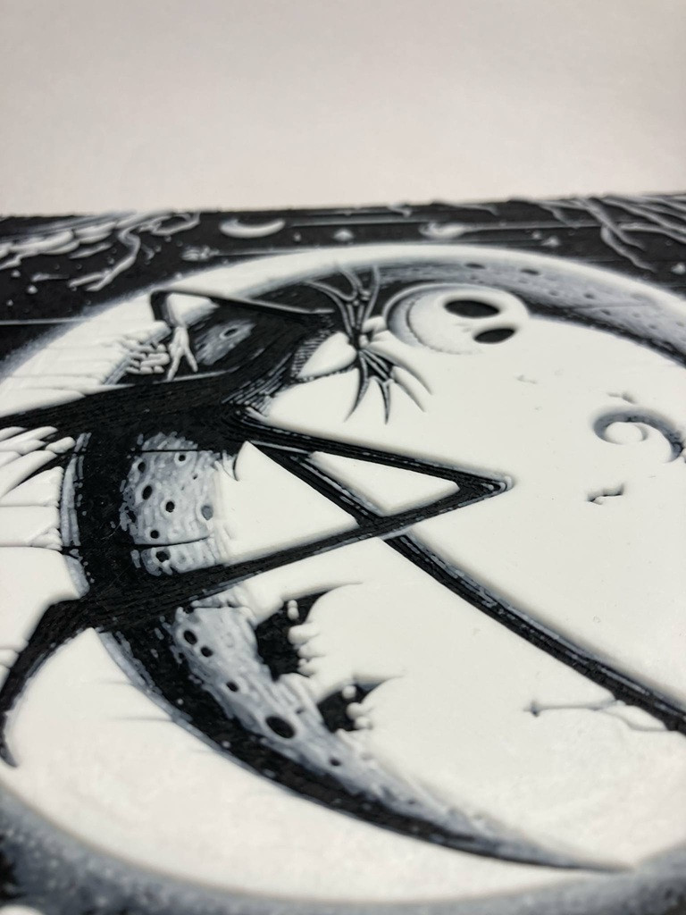 8"x8" 3D Printed - Jack Skellington - The Nightmare Before Christmas - Textured Photo image 3