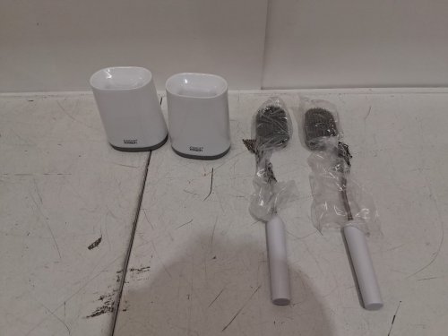 2pk JOSEPH JOSEPH FLEX LITE SILICONE Toilet Brush with Slimline Holder Set - WHITE (MODEL: 1796144) image 4