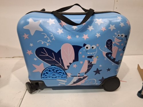 2pc costway kids ride on luggage set - 12" backpack and 18" suitcase - blue (model: bn10024bl) image 3