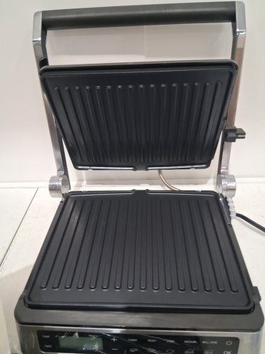omnia grill master 2-in-1 indoor electric contact grill & griddle with touchscreen controls & digital display - stainless steel (model: wz-258t) image 4