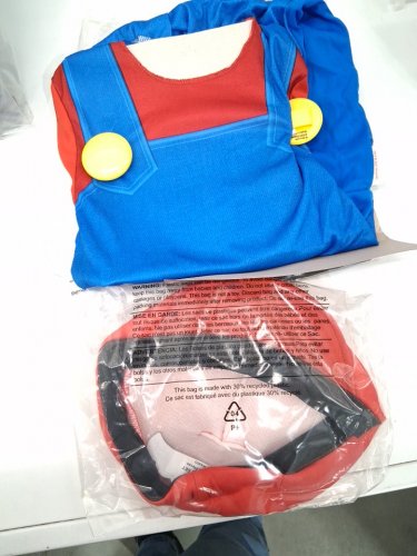 3PC KID'S Super MARIO CLASSIC COSTUME- Medium - BLUE/RED image 3