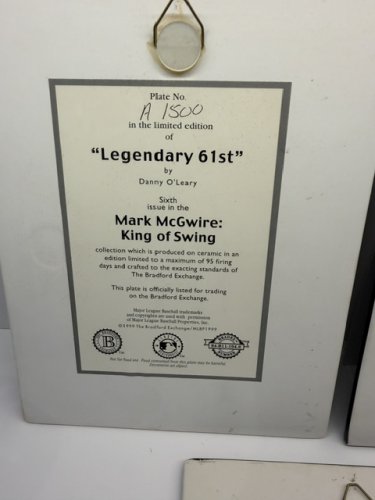 5PC SET COLLECTIBLE MARK MCGWIRE PLATE HOMERUN SET LIMITED EDITION image 8