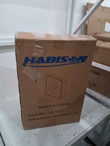 habison medicine cabinet with mirror - 16" x 24" - black (Model: lk-1624) image 5