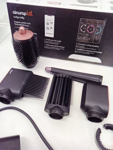 6PC DYSON i.d curly + coily airwrap multi styler and hair dryer with bluetooth - pink / rose gold ( model: hs08) image 5