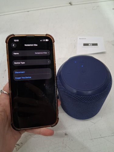 NOTABRICK BLUETOOTH SPEAKER WITH STEREO BASS - 15 HOUR LISTENING TIME - 15W 4.5" X 3.5" - BLUE (MODEL: KI) image 4