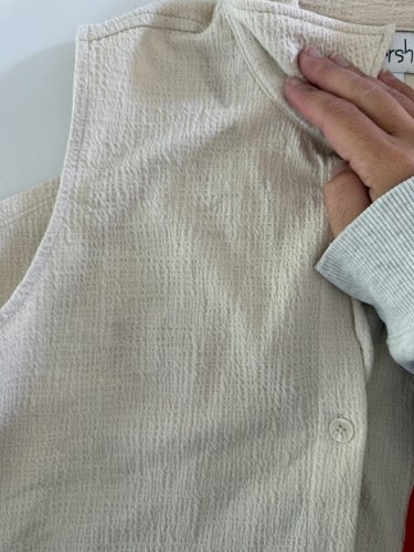 Women's Kersh Textured Sleeveless Blouse - medium - cream (style:1868846) image 2