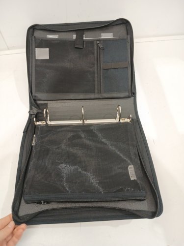 HILROY DOUBLE BOOSTER D-RING ZIPPER BINDER WITH MULTIPLE POCKETS & PEN HOLDERS - 2" - BLACK (MODEL: 4304982) image 3