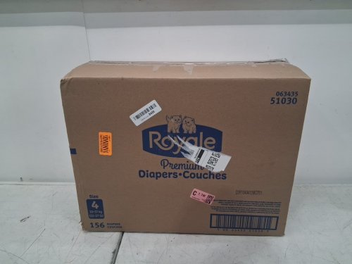 156PK Royale Premium Diapers - Size 4 (22-37LB) - White (MODEL: 51030) image 2