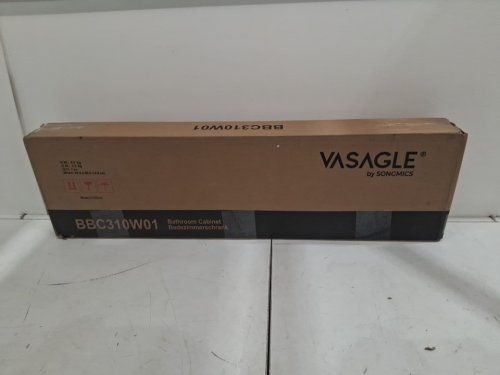 vasagle bathroom storage cabinet - 31.5" x 7.1" - white- (model:bbc310w01) image 2