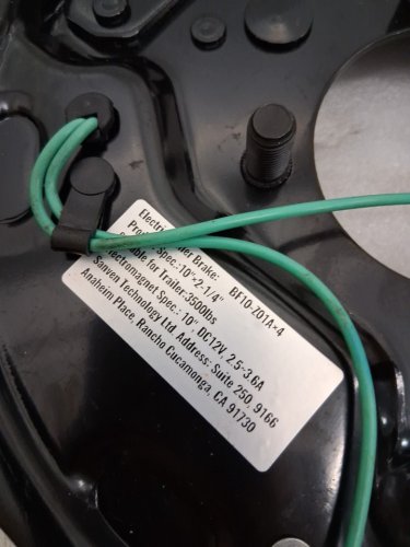 4PC Vevor Self-Adjust Electric Trailer Brake Assembly - Fits 10" x 2-1/4" 3500LBS Axle 4-Bolt - Black Backing Plates - (Model: BF10-Z01A*4) image 7