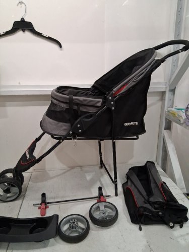 GEN7PETS REGAL PLUS PET STROLLER - 38"X17"X38" - GREY SHADOW MODEL: G2320GS image 3