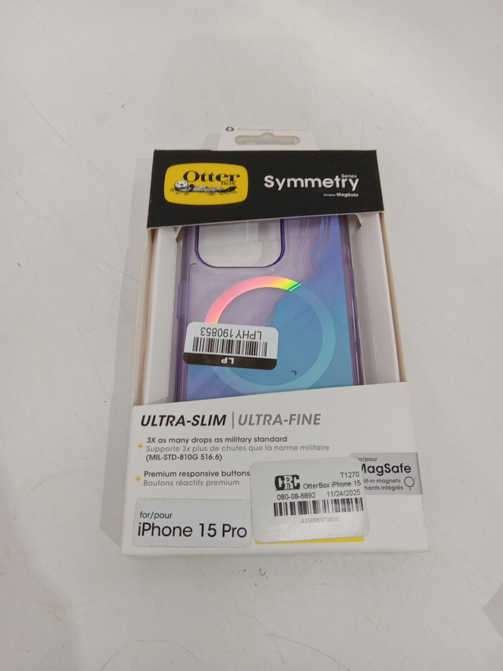 OtterBox Symmetry Series+ iPhone 15 pro Case FOR MAGSAFE - clear/purple image 2
