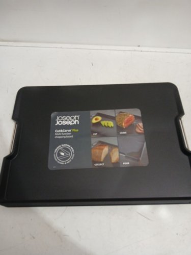joseph joseph cut and carve multi-function chopping board - 16.1" x 11.4" - black - (Model: 60211) image 2