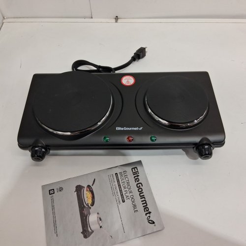 ELITE GOURMET ELECTRIC DOUBLE BUFFET BURNER - 1500w -  BLACK (MODEL: EDB-302BF#) image 3