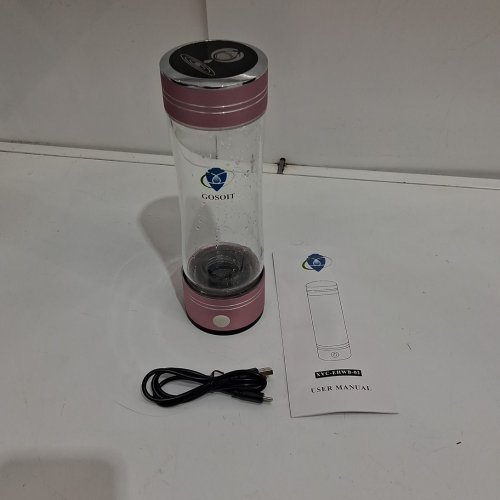 gosoit glass portable Hydrogen Water Generator Ionizer with SPE and PEM Technology - 500ml - pink(model: xyc-ehwb-02) image 3