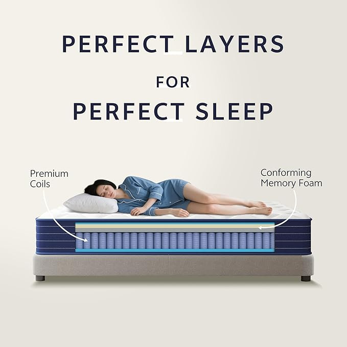 PETONOBARA Hybrid Medium Firm - Memory Foam Queen & pocket springs - 12" - navy (model:TRA-12QU-FW-203-152) image 2