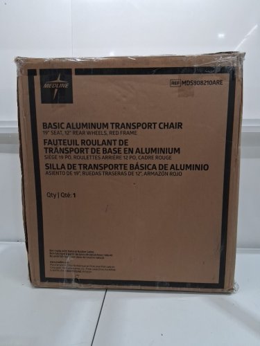MEDLINE LIGHTWEIGHT FOLDING TRANSPORT WHEELCHAIR WITH HANDBRAKES - 300LBS CAP - BURGUNDY/RED (MODEL: MD5808210ARE) image 7