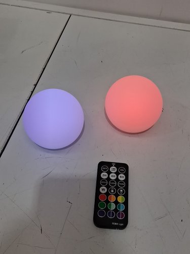 2pk Floating Rechargeable LED Orb- 3" - 16 colours - white image 3