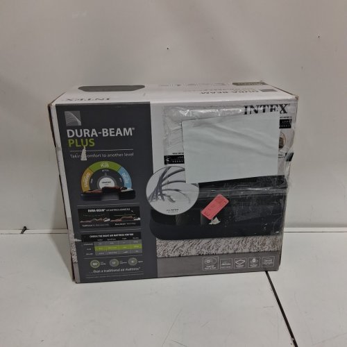 INTEX DURA-BEAM PLUS SELF-INFLATING/DEFLATING AIR MATTRESS WITH BUILT-IN PILLOW AIR PUMP AND CARRYING BAG - QUEEN - 16.5" X 60" X 80" - NAVY BLUE (MODEL: ‎64123ED) image 2