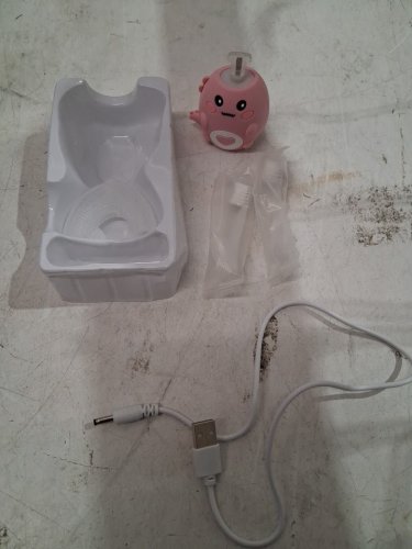 Electric  Sonic 360º U Shaped Toothbrush with 4 Brush Heads - 2y to 12y - pink/dino image 3