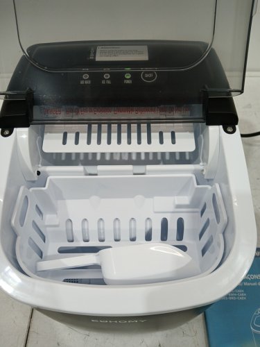 EUHOMY Countertop Ice Maker Machine with Handle, Basket and Scoop - MAKES 26LB/Day - BLACK (MODEL: im-06d/IM001-Bbl-CAEH) image 6