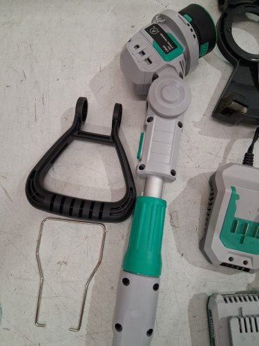 Litheli Cordless Expandable String Trimmer with two 2.0Ah Batteries and Charger - 90° Tilt - 12" - 20V - grey/Teal (model: e01gt00-0a210) image 7