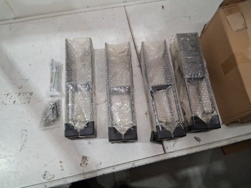 4PK Heavy Duty Stainless Steel U-Shaped Post Anchors 4"x4" Wet Concrete Fence Post Holder - BLACK image 2