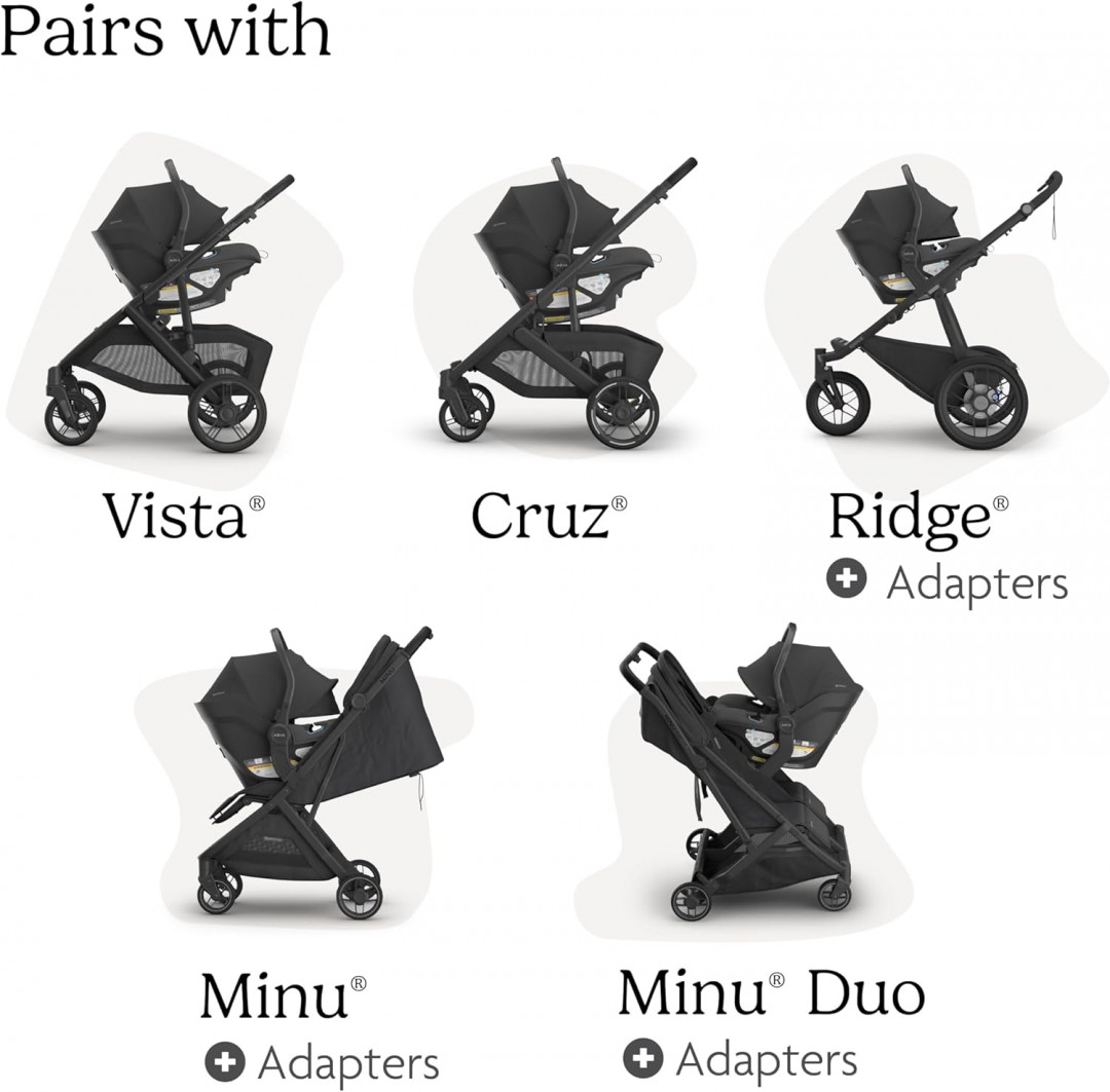 UPPAbaby Aria v2 Lightweight Infant Car Seat + Base - 4-22LB - greyson (MODEL: 1002-ari-ca-gre) image 2