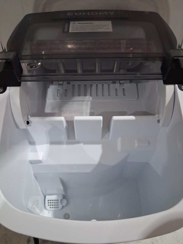 EUHOMY Countertop Ice Maker Machine with Handle, Basket & Scoop - MAKES 26LB Per Day - silver (MODEL: IM-01X/IM008-BSI-CAEH) image 7