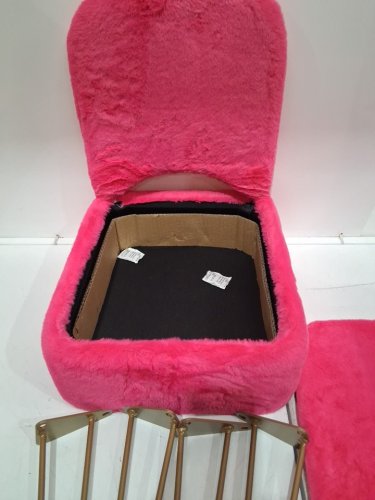 gREENSTELL FOLDING Vanity Stool Chair with Storage AND ANTISLIP METAL LEGS - 13.4'' X 15'' X 30''- pink/gold- (MODEL:VS005-GL) image 4