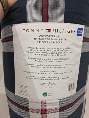 3pc tommy hilfiger comforter set - queen - red/blue (model: 1976201) image 3